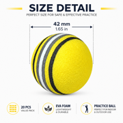 Infidev 20Pcs/Pack Golf Balls Stripe Foam Sponge Balls Practice Training Aids for Men and Women