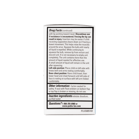 Fleet Pedia-Lax 4 Ml Liquid Glycerin Suppositories For Ages 2 - 5 Years - 6 Ea