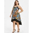 thumbnail image 3 of Más el tamaño de mangas Alto Bajo el vestido floral Imprimir Rosegal Vestidos casuales de talla grande, 3 of 5