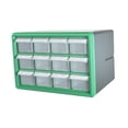 thumbnail image 3 of Gabinete de almacenamiento de componentes con 12 cajones y divisores, caja de herramientas multiusos Verde, 3 of 8