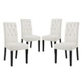 thumbnail image 1 of Modern Contemporary Urban Design Dining Kitchen Room Side Chair, Set of Four, Fabric, Beige, 1 of 5