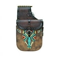 thumbnail image 2 of Leather Saddle Bag Brown Single Strap Bull Skull Painted Saddle Bag, 2 of 4
