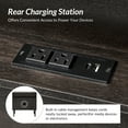 thumbnail image 4 of 26" Modern 3 Drawers End Table Curved Table with Charging Station for Living Room Charcoal, 4 of 5