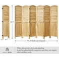 thumbnail image 5 of Room Dividers, 5.75Ft Individual Privacy Screens Foldable Wooden Louver & MDF Stable Wall Divider for Home Office Bedroom, 6 Panels (Natural), 5 of 7