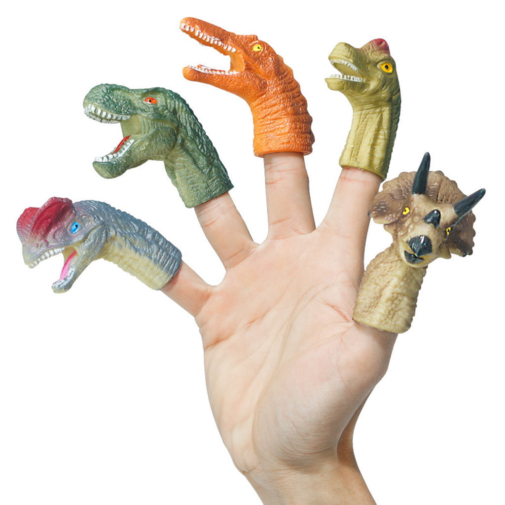 10X Set Fingerpuppen Plastikdinosaurier-Finger-Spielzeug Mini Gashapon-Kind la 