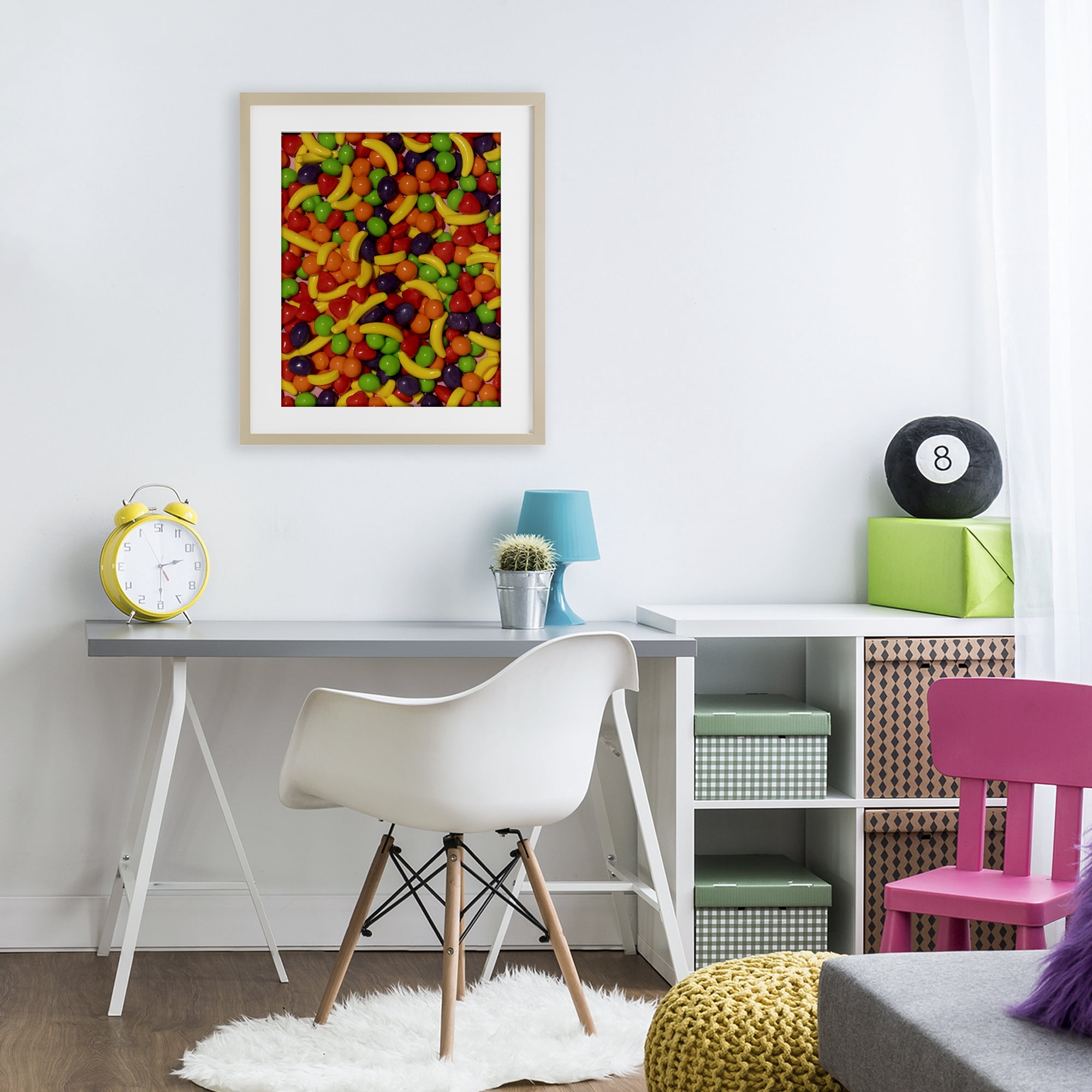 Stupell Industries Retro Assorted Fruit Candy Birch Framed Print Under Glass, design by LISH Creative