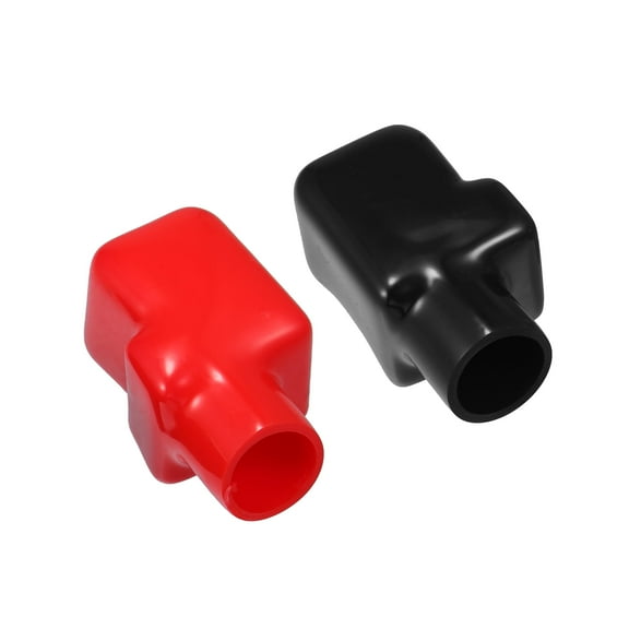 Unique Bargains Pair Battery Terminal Insulation Covers 20mm 0.79" Car Battery Post Cap Universal for Car Red Black