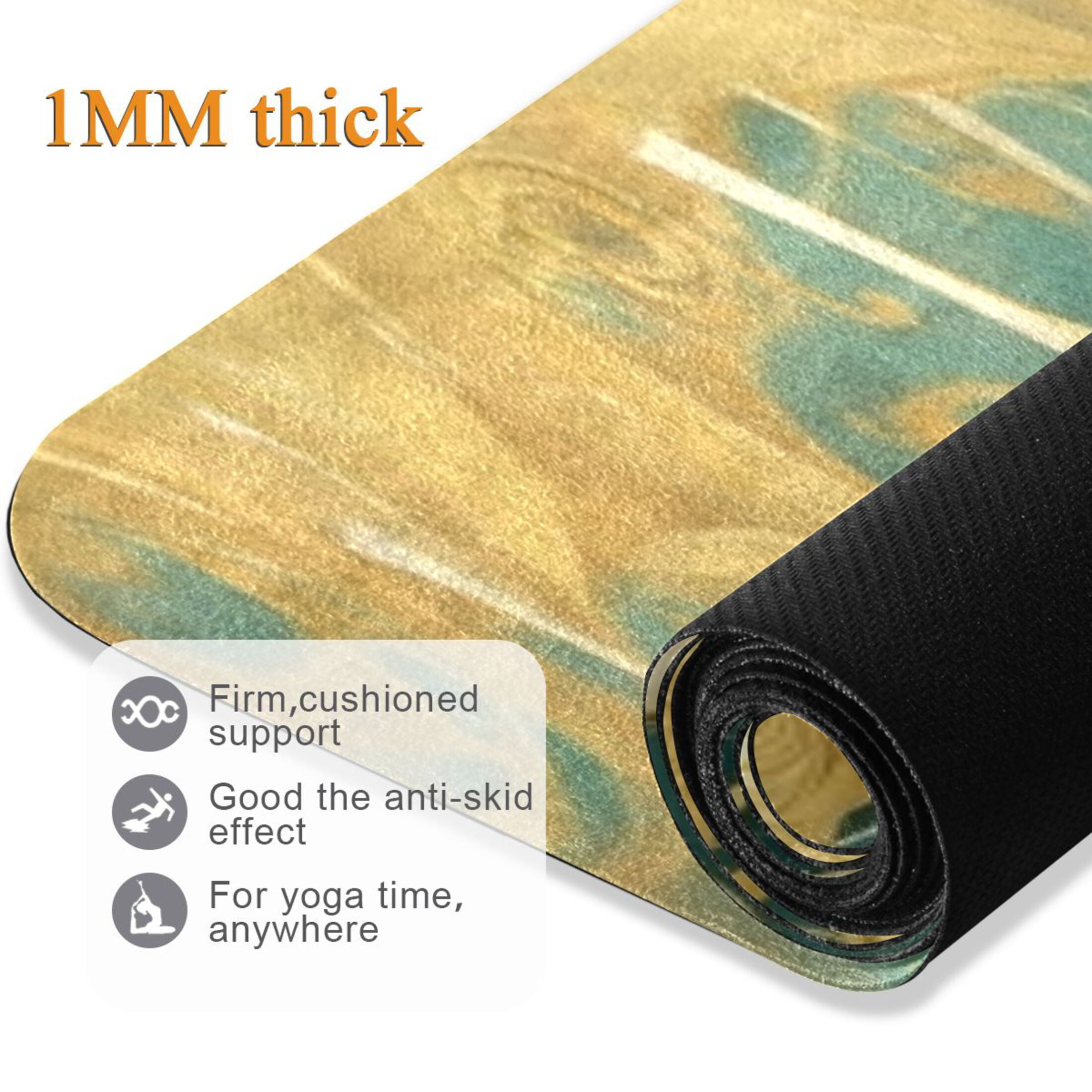 BZSMCE Yoga Mat Women Fitness Mat Elegant Gilded Deer Pattern