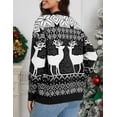 thumbnail image 4 of Yesfashion Womens Christmas Casual Lightweight Long Sleeve Open Front Cardigan Sweaters, 4 of 7