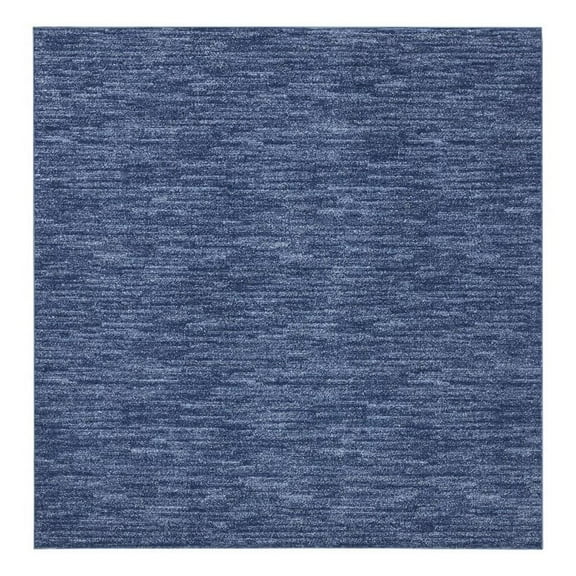 Pemberly Row 7' x Square Navy Blue Fabric Outdoor Area Rug (7' Square)