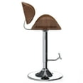 thumbnail image 3 of Simpli Home Marana Bentwood Adjustable Swivel Bar Stool In Deep Tan Vegan Faux Leather, 3 of 13