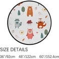 thumbnail image 3 of GZHJMY Kids Round Nursery Area Rug 4 ft Cute Wild Animal Woodland Washable Non-Slip Small Round Area Rug Throw Soft Cute Nursery Rug Lightweight Bathroom Rug for Dorm Kids Room Carpet Runner, 3 of 6