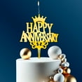 thumbnail image 3 of Happy Anniversary Reusable Gold Romantic Cake Candle - Luxury Cake Topper Candle for Birthdays, Weddings & Anniversaries - Reusable Food Safe Acrylic, Shiny Mirror Finish - Birthday Cake Topper, 3 of 7