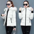 thumbnail image 7 of Dezsed Winter Coats for Women Clearance Women's Winter Tops Jacket with Hood Waist and To Overcome Outer Long Sleeve Coats White XL, 7 of 7