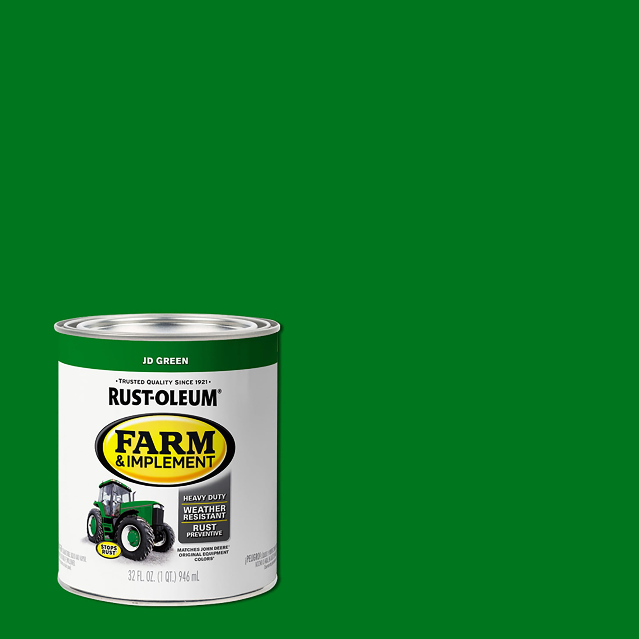 JD Green, RustOleum Specialty Gloss Farm and Implement Paint Quart, 2 Pack