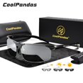 thumbnail image 2 of Gafas de sol fotocromáticas sin montura de aluminio para hombre, lentes polarizadas de conducción diurna y nocturna, antideslumbrantes, camaleón, 2023 Fivean unisex, 2 of 2