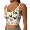 thumbnail image 2 of Goofa Chicken Cartoon Printed Sports Bras for Women, High Impact Running Bra Workout Crop Tank Tops Longline Sports Bra Push up-XX-Large, 2 of 9