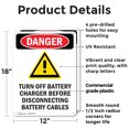 thumbnail image 2 of (2 Pack) Turn Off Battery Charger OSHA Danger Sign 12 Inch X 18 Inch Plastic Sign, Weather Resistant, UV Protected for Workplace, Business, and Construction Site, Made in the USA, 2 of 8