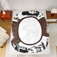 thumbnail image 5 of jejeloiu Safari Animal Bear Twin Sheet Sets,Bear Elk Silhouette Twin Fitted Sheet,Nature Mountain Landscape Flat Sheet For Boys Kids,Microfiber Bedroom Decor,3 Pieces, 5 of 7