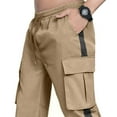thumbnail image 6 of Double Waisted Sweatpants Y2K Cargo Pants for Men Elastic Waist Solid Color Comfy Lounge Casual Soft Multiple Pockets Outdoor Straight Type Fitness Fashion Fall Spring Trousers Full Length Pants, 6 of 7