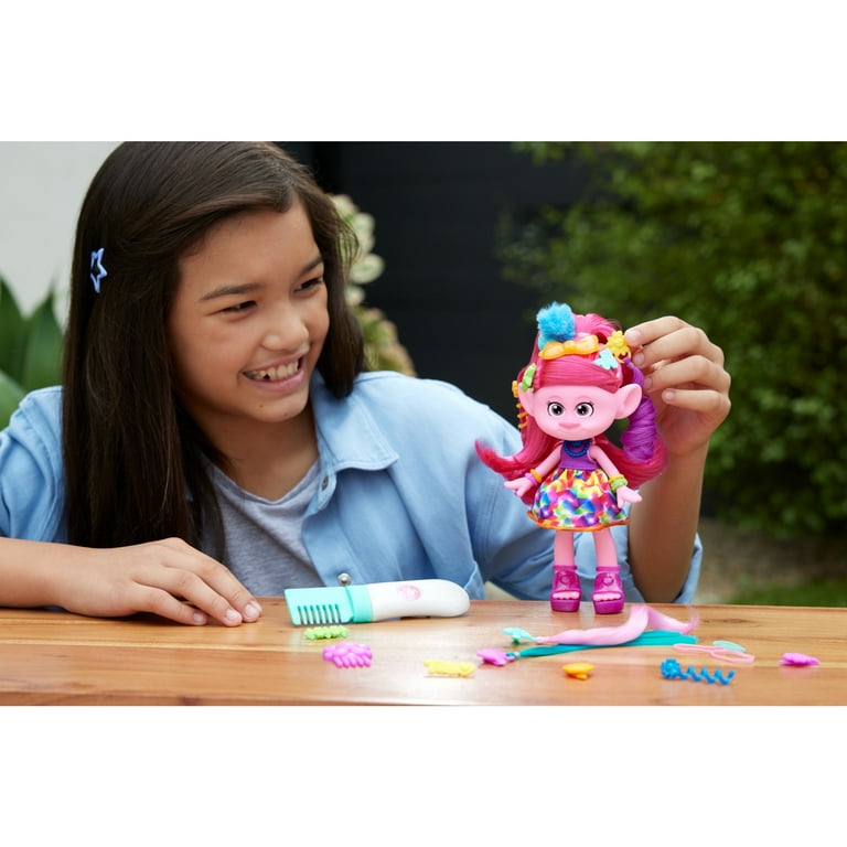 Free Shipping! Trolls Hair-Tastic Queen Poppy Doll with 15+