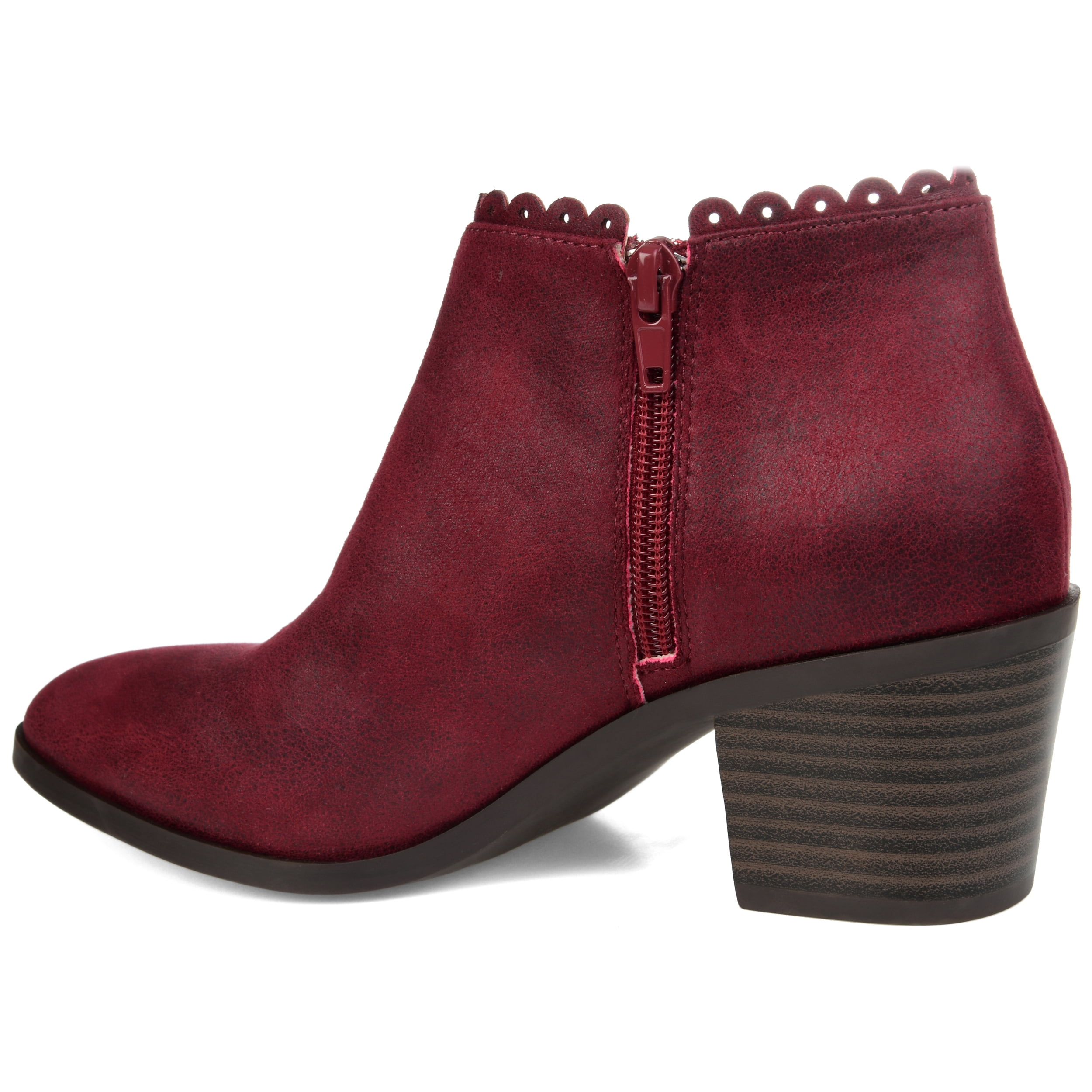 Journee Womens Tessa Inside Zip Stacked Heel Booties