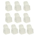 thumbnail image 3 of Efavormart 10 Pack Ivory Polyester Folding Chair Covers, Reusable Stain Resistant Slip On Chair Covers, 3 of 6