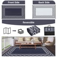 thumbnail image 6 of EastVita 9 x 12 ft Plastic Black Blue White Rectangular Beach Front Porches Patio Picnic RV Camping Garage Rhombus Geometric Area Rug, 6 of 10
