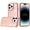 Rose Gold, variant on For iPhone 14 PRO MAX 6.7 in.Case Rhinestone Faux Crystals Chrome Plated Cover