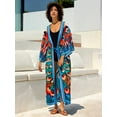 thumbnail image 6 of Edolynsa Printed Beach Kimono Cardigan Long Swimsuit Cover up Flowy Beachwear Summer Lightweight Jacker Vacation Outfis, 6 of 8