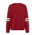 thumbnail image 5 of idosla Womens Varsity Striped Oversized Sweatshirt Crewneck Long Sleeve Casual Fashion Pullover Top Fall Outfits (Red, XL), 5 of 5