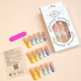 thumbnail image 4 of Yoyauz Coffin Pressed Nails Fake French Nails Full Coverage Acrylic Fake Nails for Ladies & Girls 24PCS, 4 of 5