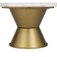 thumbnail image 5 of CosmoLiving by Cosmopolitan 10" x 6" White Ceramic Decorative Stand with Gold Base, 1-Piece, 5 of 9