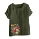 thumbnail image 3 of Vestidos Casuales Para Mujer, Blusas De Mujer De Moda Blusa informal de lino con cuello redondo, manga corta y botones para mujer, 3 of 3