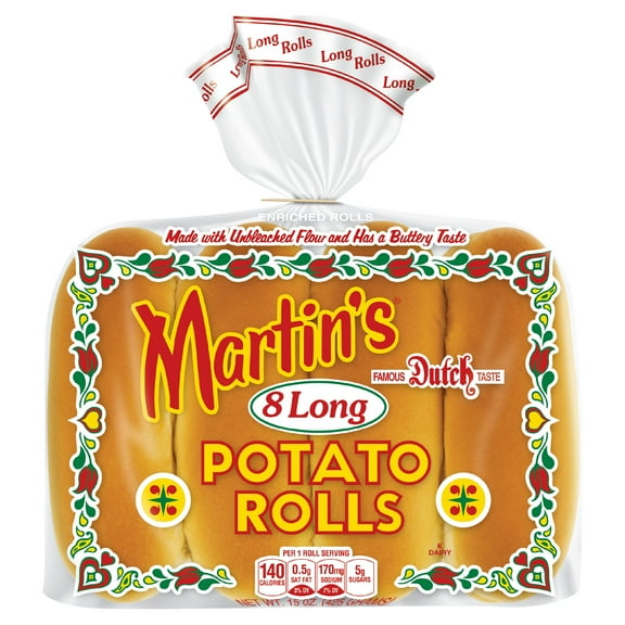 2x-Martin's Potato Long Rolls 8 count