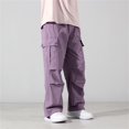 thumbnail image 2 of Coerni Boys Parachute Cargo Pants Lightweight Quick Dry Wide Leg Pants Casual Trousers Teen Spring Fall Outdoor Wear Baggy Hiking Pants, 2 of 6