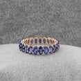 thumbnail image 2 of TAAPSEE JEWELS Oval Cut Lab Created Blue Tanzanite Full Eternity Band Ring Women 14K Rose Gold Plated, 2 of 4