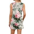 thumbnail image 5 of Iaqnaocc Two Piece Sets for Women Casual Womens Short Sets Vintage Floral Print Square Neck Tank Top and Shorts Summer Outfits Travel Outfits for Women Vacation Outfits for Women Light Green M, 5 of 5