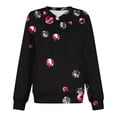 thumbnail image 5 of Sweatshirts for Women Printed V-Neck Long Sleeves Pocket T-shirt Blouse Casual Sweatshirt,Womens Tops Plus Size Black XXL, 5 of 5