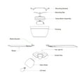thumbnail image 3 of Brayton White Transitional 3-Light Flush Mount Ceiling Fan with Light Kit, Pull Chain, Reversible Blades, 3 of 8