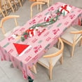 thumbnail image 5 of Pink Christmas Tablecloth Xmas Trees Rectangle Table Cloth Holiday Blessings Washable Table Cover for Winter Holiday Picnic Dining, 60 x 102 Inch, 5 of 6