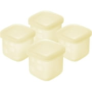 Olababy Clear Sense Silicone Storage Containers, 4 Pack, 100% Safe Materials, 4 oz / 120 ml, Lemon