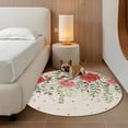 thumbnail image 2 of Pink Valentine's Day Round Area Rug 3.3Ft Washable Circle Rugs for Dining Room Table, Romantic Roses Weeping Watercolor Rustic Non-Slip Carpet Floor Mats Indoor Outdoor Carpet Runner Home Decor, 2 of 8