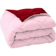 thumbnail image 7 of D.N.G. BEDDINGS 3 Piece Luxury Reversible Diamond Pattern Comforter Set Premium Super Soft, All Season 800 TC, 100% Egyptian Cotton King/California King Size Light Pink-Red Color, 7 of 7