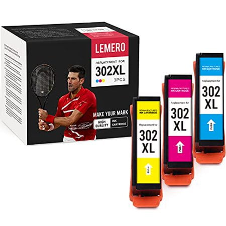 LEMERO Remanufactured Ink Cartridge Replacement for Epson 302 XL 302XL T302XL to use with Expression Premium XP-6100 XP 6100 XP-6000 (1 Cyan, 1 Magent