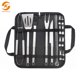 thumbnail image 1 of Juego de herramientas para barbacoa JAMW de acero inoxidable 18 piezas con bolsa Oxford, 1 of 5