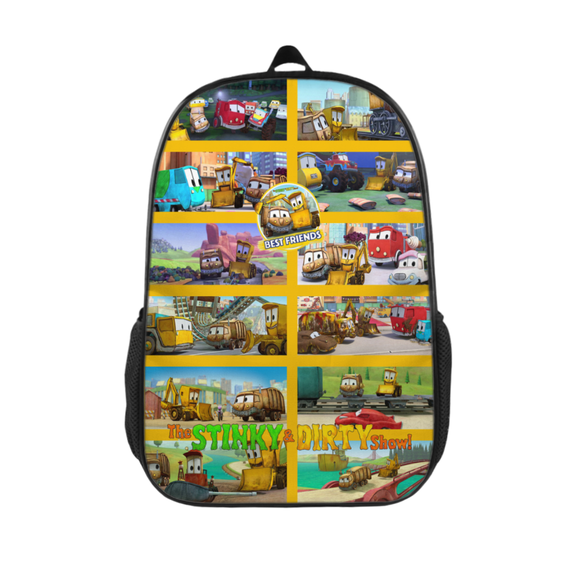 Stinky and Dirty Printed Backpack FSMYJJZY Polyester Backpack with Side Pockets, Adjustable Padded Straps for School and Travel