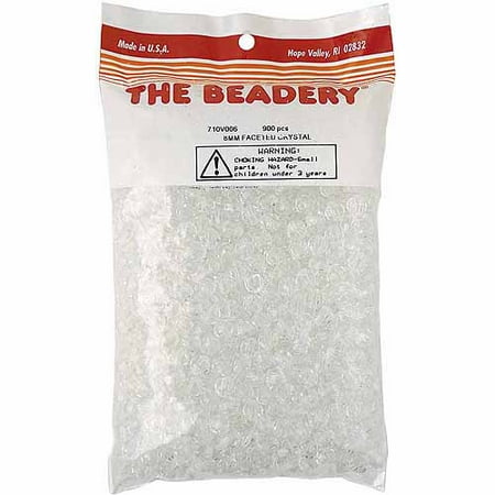 - Beadery Faceted Beads, 8mm, 900/pkg, Crystal