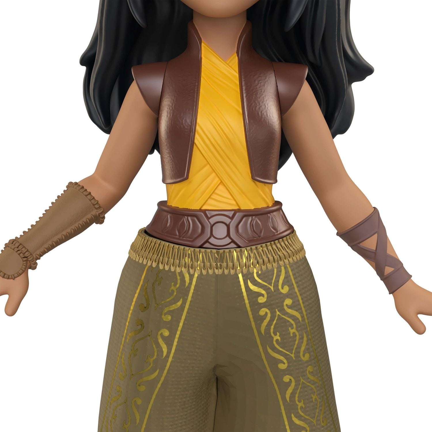 Disney Princess Raya Posable Small Doll in Shiny Outfit with Removable Pants, Inspired by Movie
