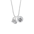 thumbnail image 2 of Delight Jewelry Silvertone Large Jesus Loves You Heart Silvertone Script Initial Disc - B - Charm Necklace, 20"+3", 2 of 4